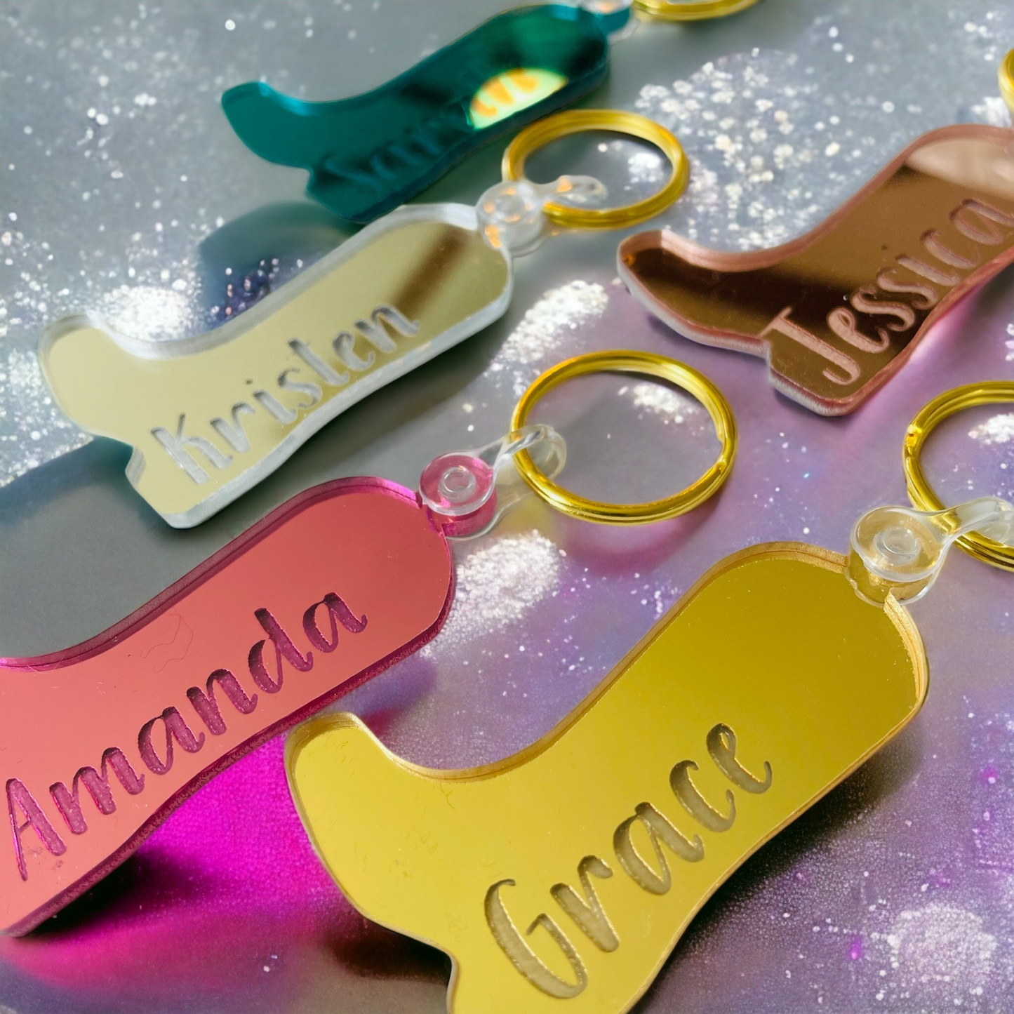 Custom Bachelorette Cowboy Boot Keychains - Sweet Confetti Co.