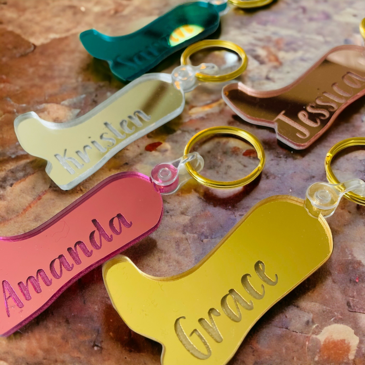 Custom Bachelorette Cowboy Boot Keychains - Sweet Confetti Co.