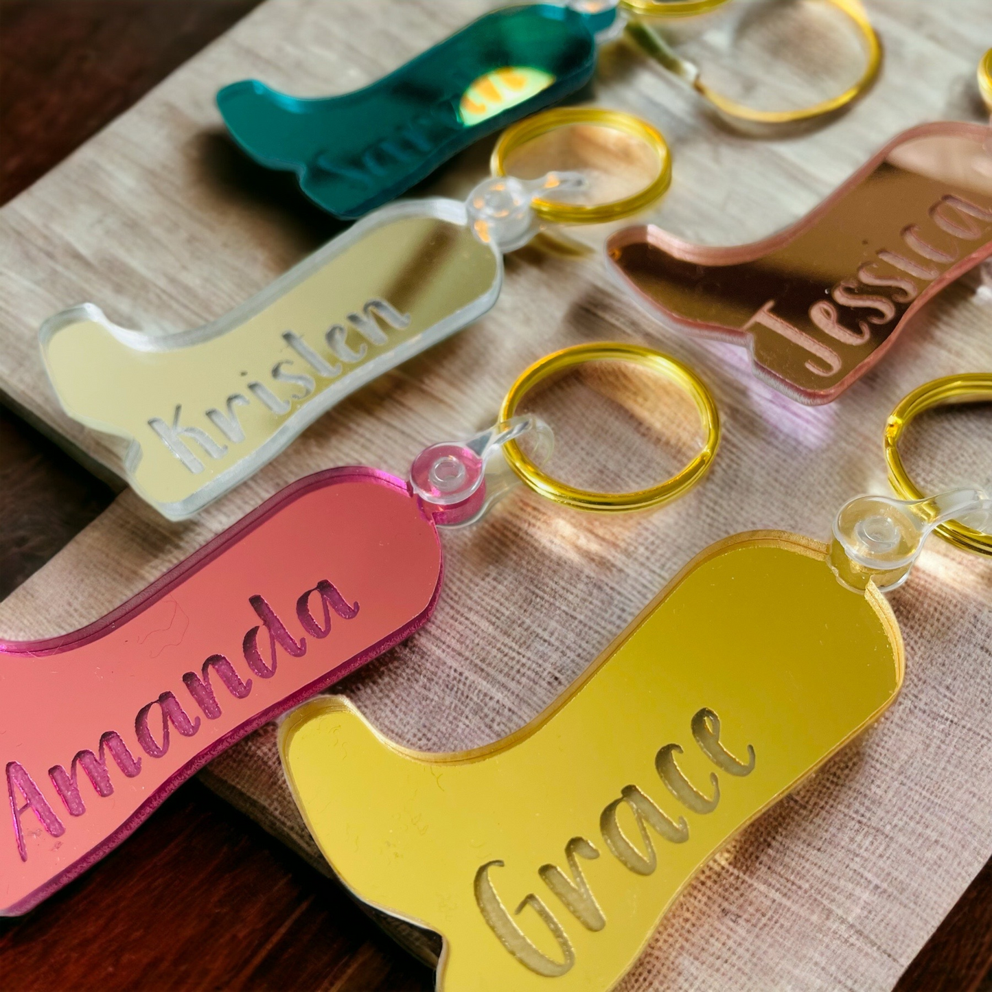 Custom Bachelorette Cowboy Boot Keychains - Sweet Confetti Co.