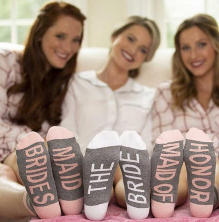 Bridal Party Socks for Bride, Bridesmaids, or Maid of Honor - Sweet Confetti Co.