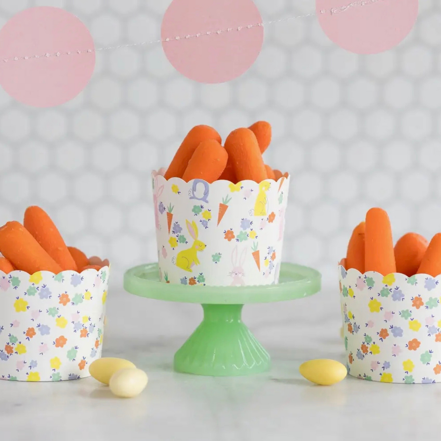 Bunnies and Flowers 5 oz Food Cups, Set of 50 - Sweet Confetti Co.