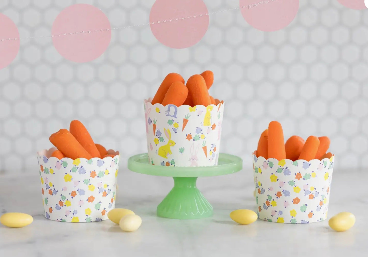 Bunnies and Flowers 5 oz Food Cups, Set of 50 - Sweet Confetti Co.
