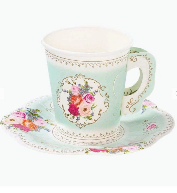 Truly Scrumptious Teacup & Saucer Set - 12 Pack - Sweet Confetti Co.
