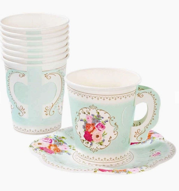 Truly Scrumptious Teacup & Saucer Set - 12 Pack - Sweet Confetti Co.