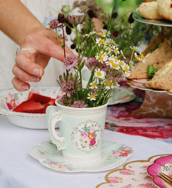 Truly Scrumptious Teacup & Saucer Set - 12 Pack - Sweet Confetti Co.
