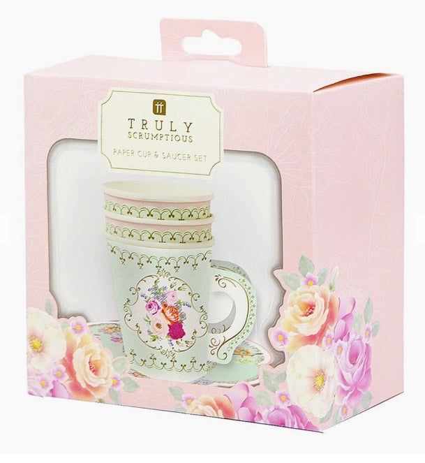 Truly Scrumptious Teacup & Saucer Set - 12 Pack - Sweet Confetti Co.