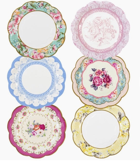 Truly Scrumptious Vintage Paper Plates - 12 Pack - Sweet Confetti Co.