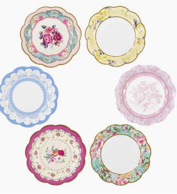 Truly Scrumptious Vintage Paper Plates - 12 Pack - Sweet Confetti Co.