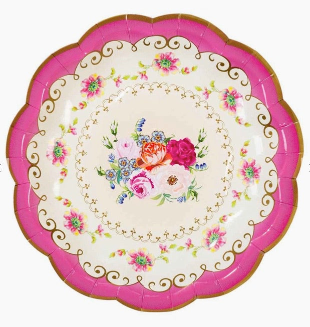 Truly Scrumptious Vintage Paper Plates - 12 Pack - Sweet Confetti Co.