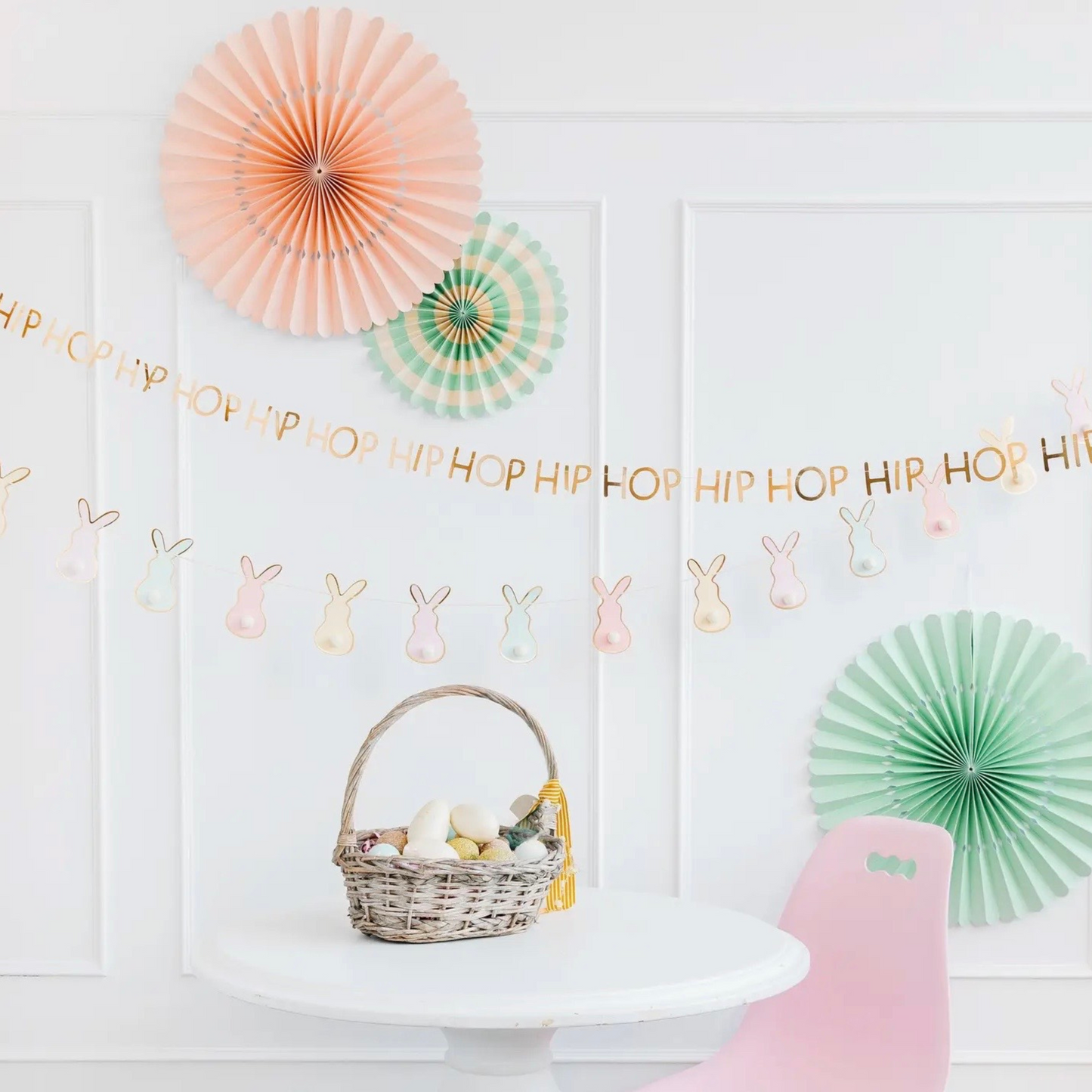 Pastel Bunny Pom Pom Banner - Sweet Confetti Co.