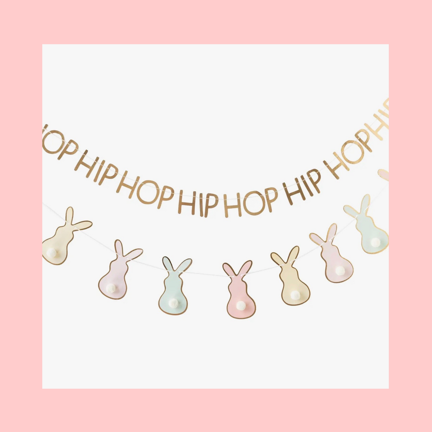 Pastel Bunny Pom Pom Banner - Sweet Confetti Co.