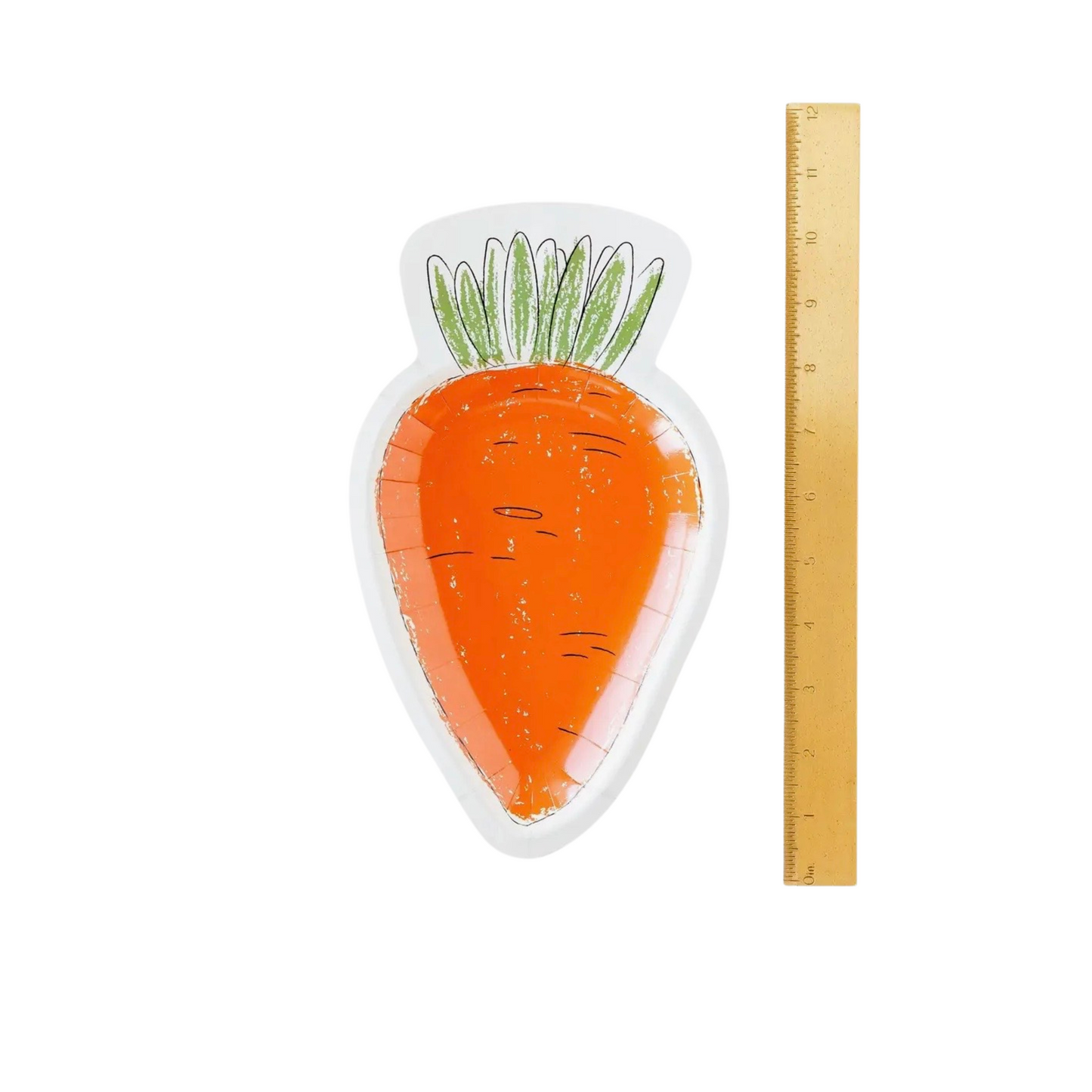 Sketchy Carrot Shaped Plate, Set of 8 - Sweet Confetti Co.