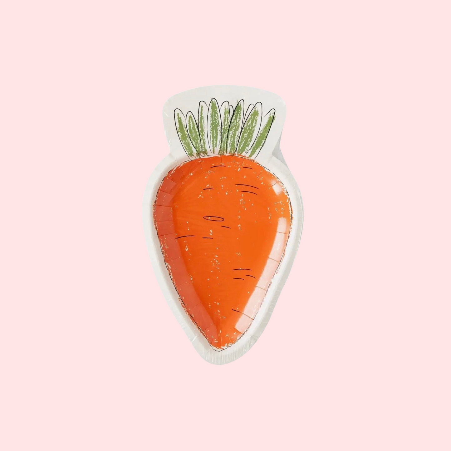 Sketchy Carrot Shaped Plate, Set of 8 - Sweet Confetti Co.