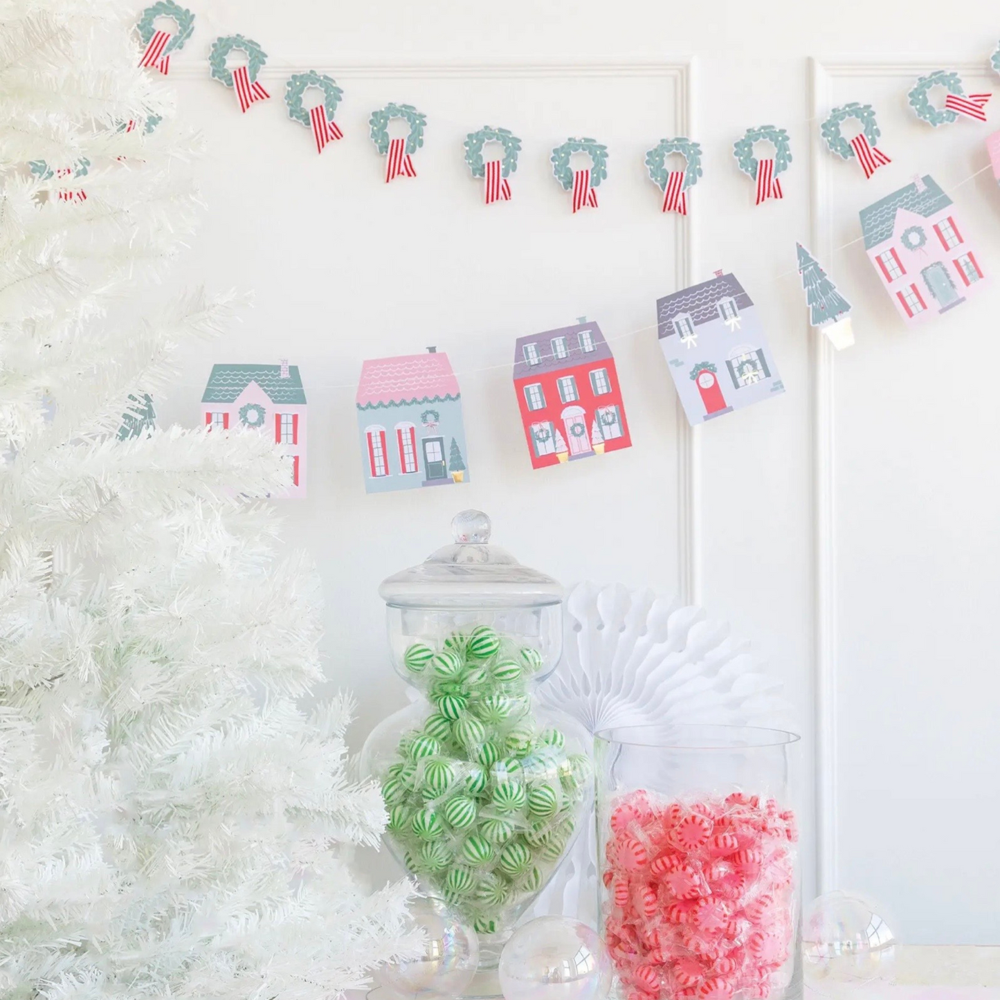 Village Christmas Village & Wreath Banner - Sweet Confetti Co.