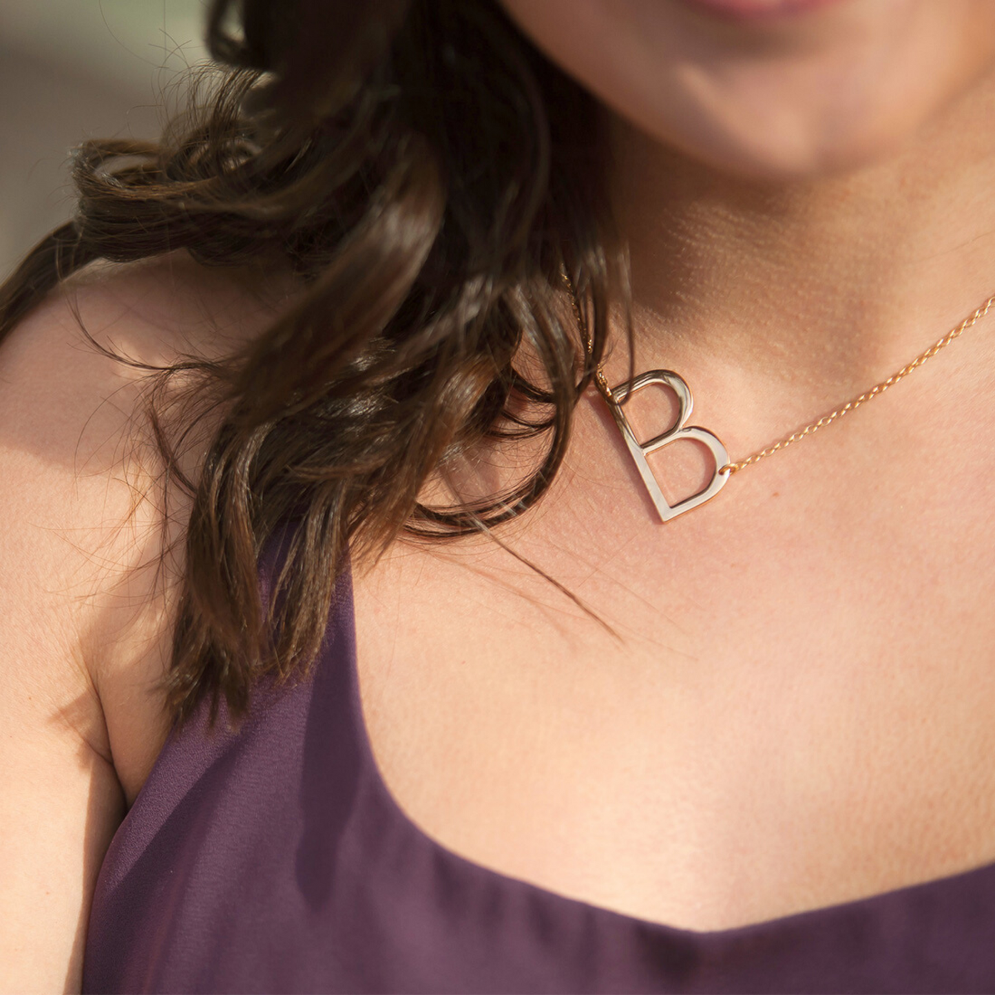 Sideways Monogram Initial Necklace - Sweet Confetti Co.