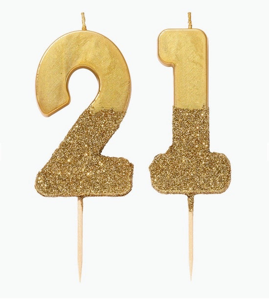 Gold Glitter Number Candle - Sweet Confetti Co.