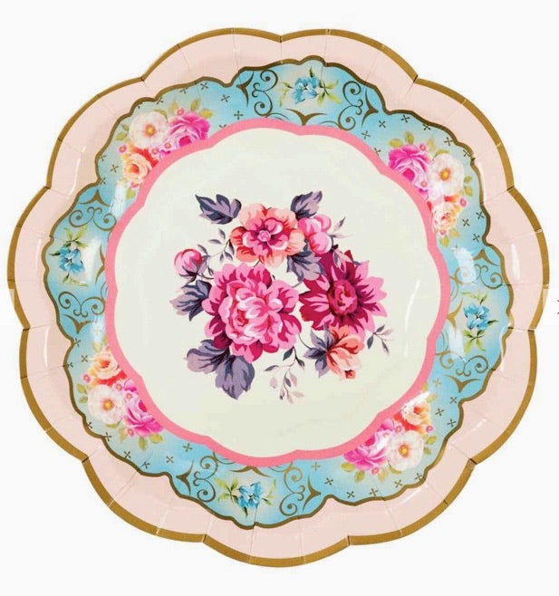 Truly Scrumptious Vintage Paper Plates - 12 Pack - Sweet Confetti Co.