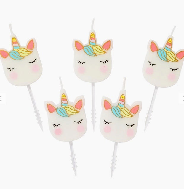 Unicorn Face Cake Candles - 5 Pack - Sweet Confetti Co.