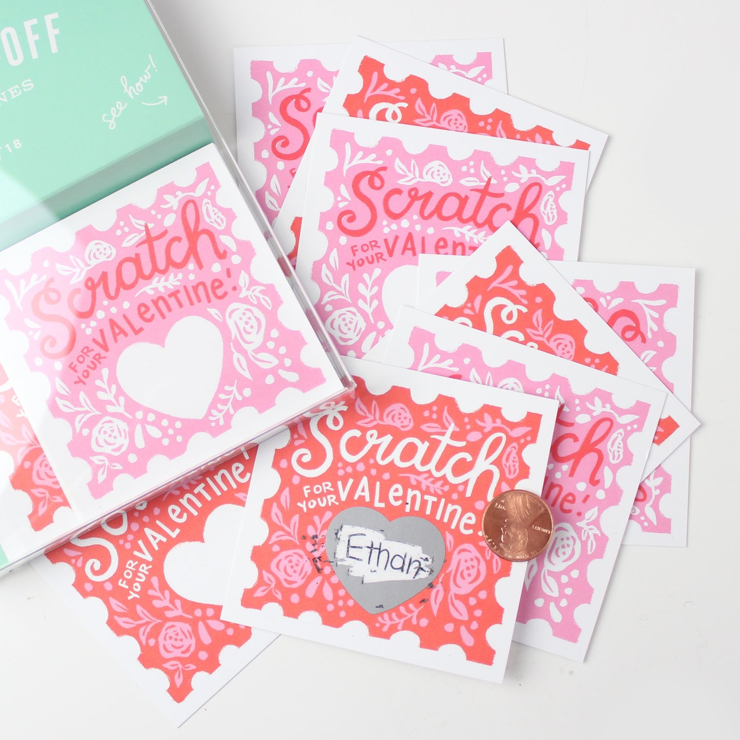 Set of 18 Scratch-off Valentines - Floral - Sweet Confetti Co.