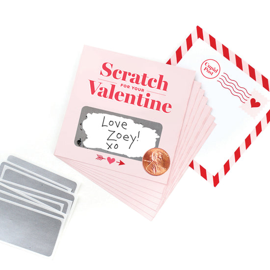 Set of 18 Scratch-off Valentines - Pink - Sweet Confetti Co.