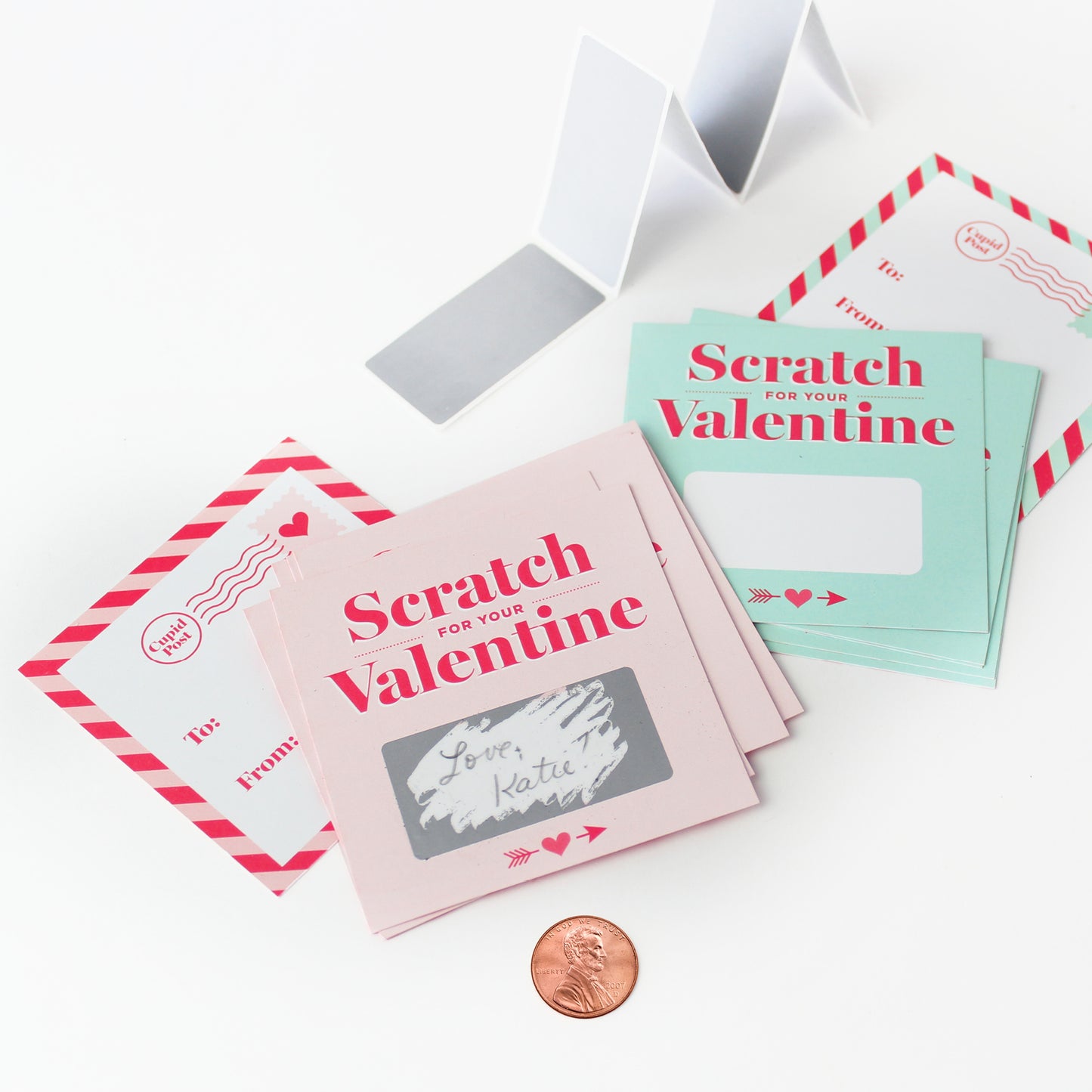 Set of 18 Scratch-off Valentines - Pink - Sweet Confetti Co.