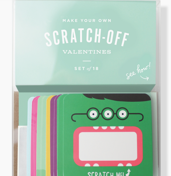 Set of 18 Scratch-off Valentines - Monster - Sweet Confetti Co.